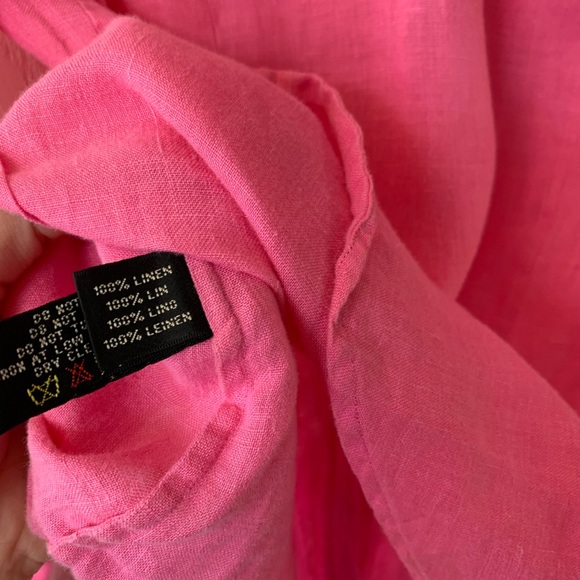 100% linen Ralph Lauren pink button up GUC - Picture 7 of 7